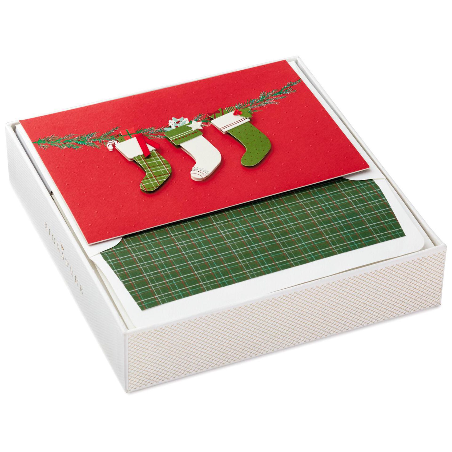 Trio of Stockings Christmas Cards, Box of 8 Boxed Cards Hallmark