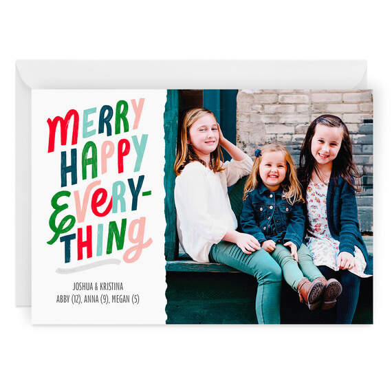 Merry Happy Everything Flat Holiday Photo Card