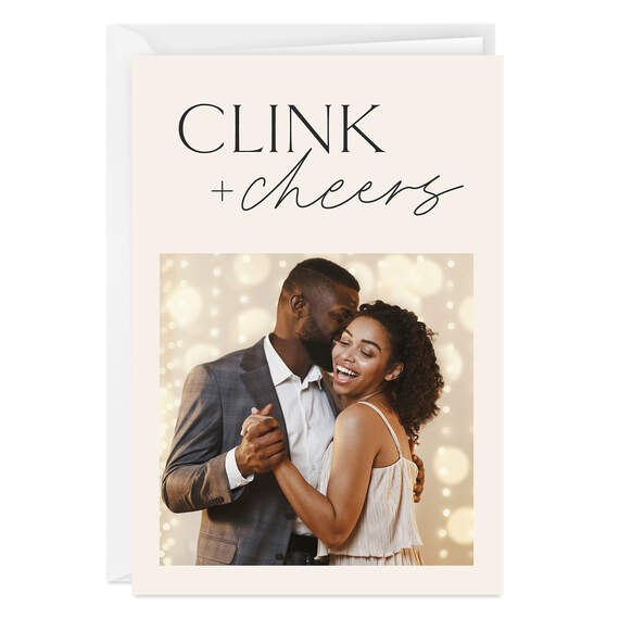 Personalized Clink and Cheers Congratulations Photo Card, , large image number 1