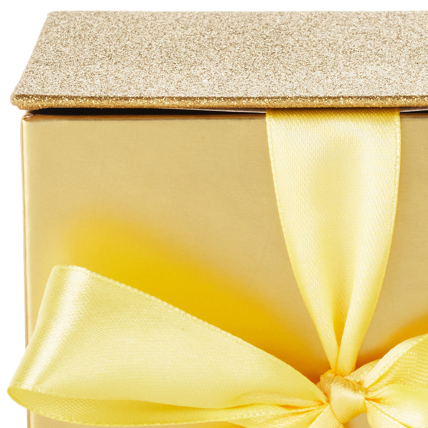 Solid Gold Small Square Gift Box with Lid upclose view image number 5