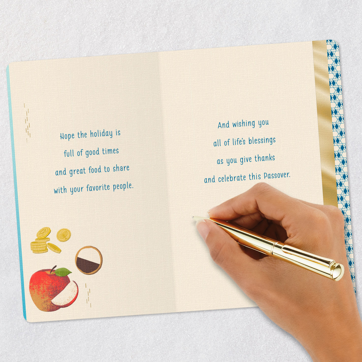 Seder Plate With Star of David Icon Passover Card Signing card image number 7