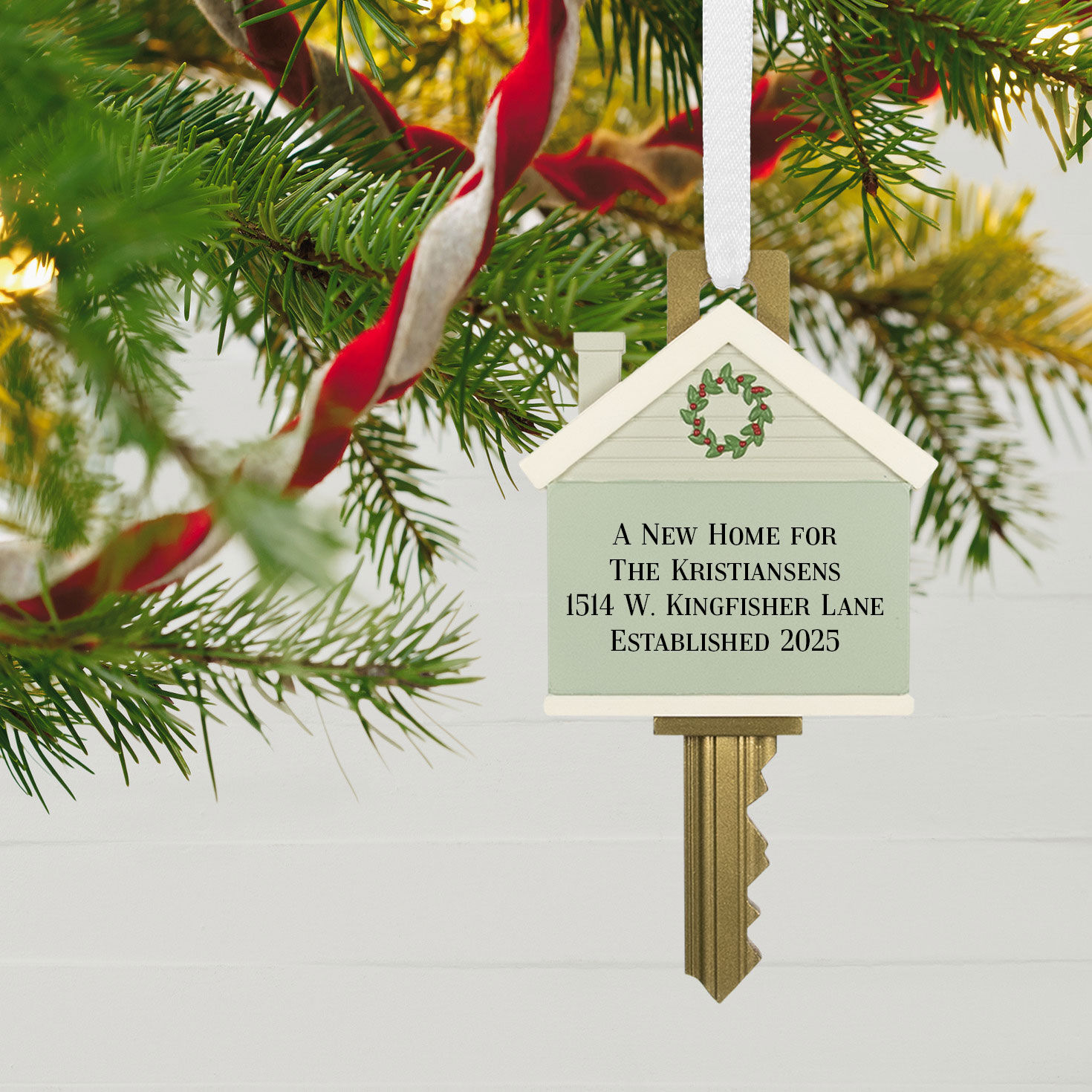 New Home Key Personalized Christmas Ornament  image number 2