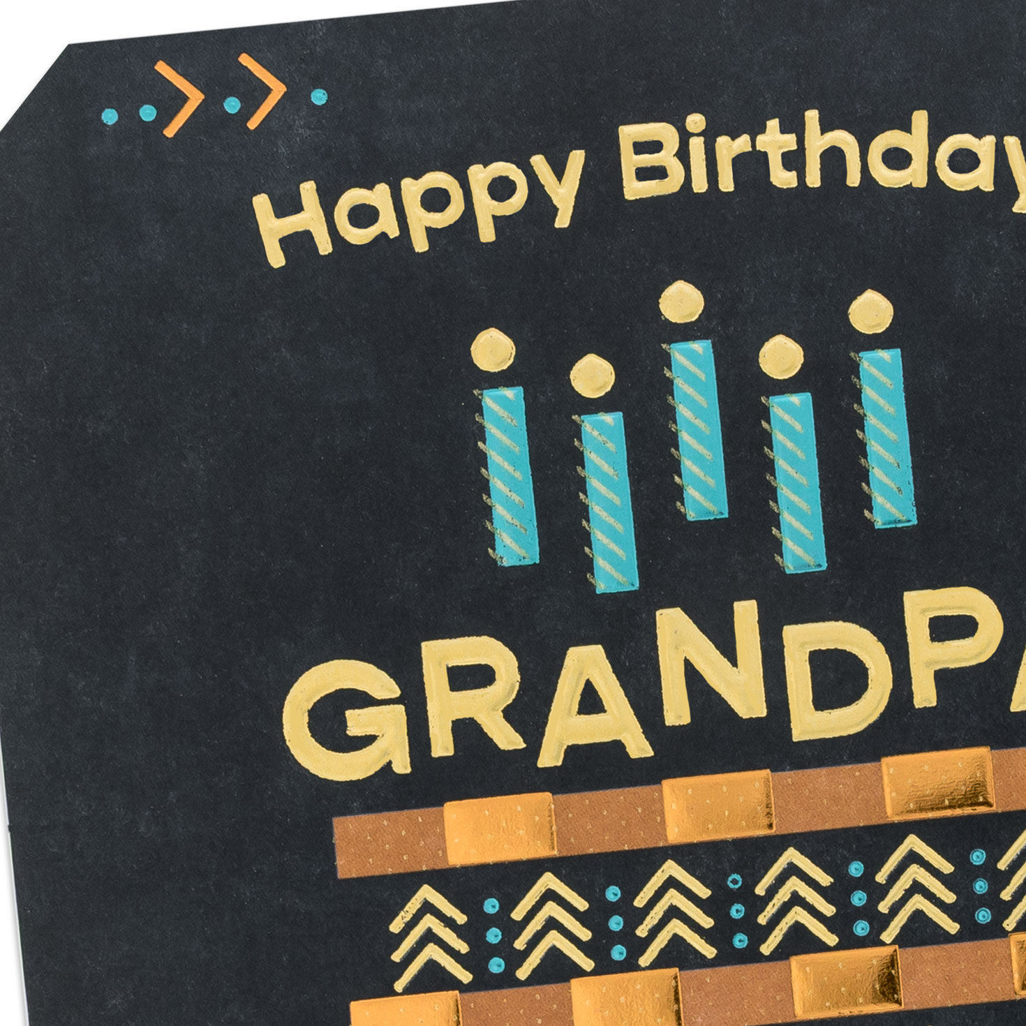Bronze and Blue Cake Grandpa Birthday Card Card Front Detail image number 5