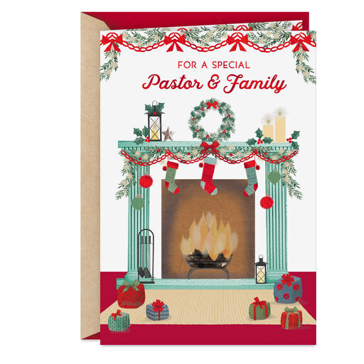 Wonderful Blessing Religious Christmas Card for Pastor and Family, 