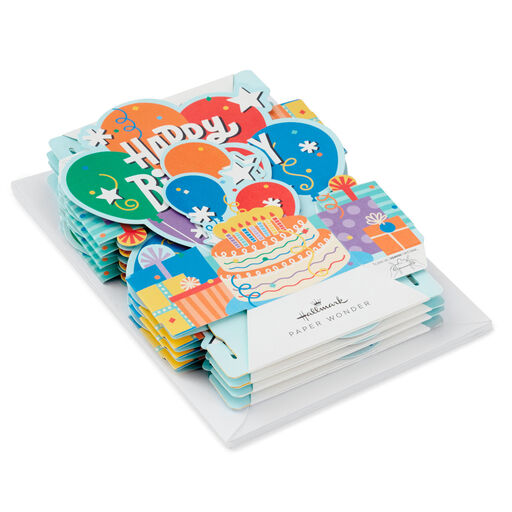 Balloon Bouquet Boxed Pop-Up Birthday Cards, Pack of 8, 