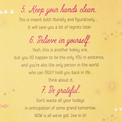 Life Advice Poster Birthday Card for Daughter, 