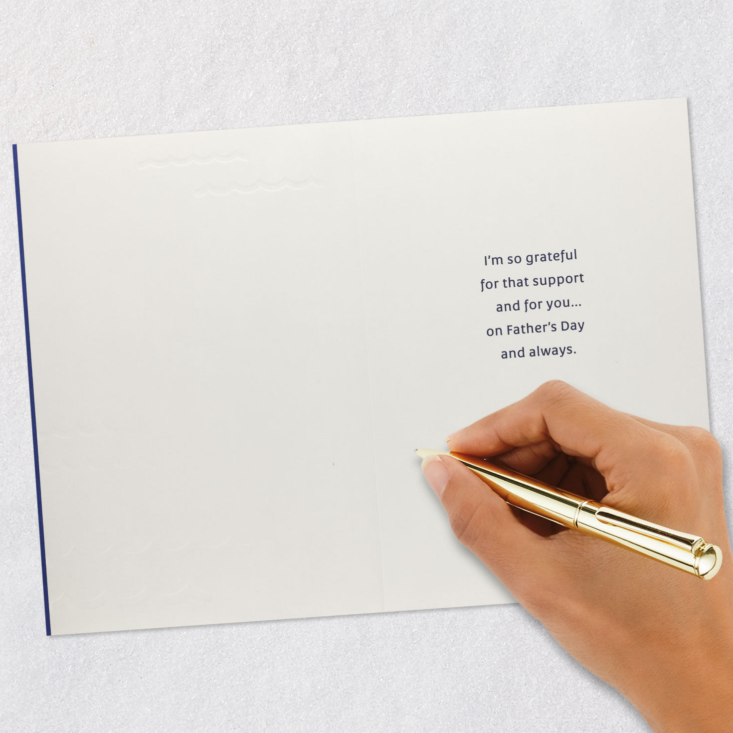 Gold Ship Anchor on Navy Father's Day Card signing card image number 6