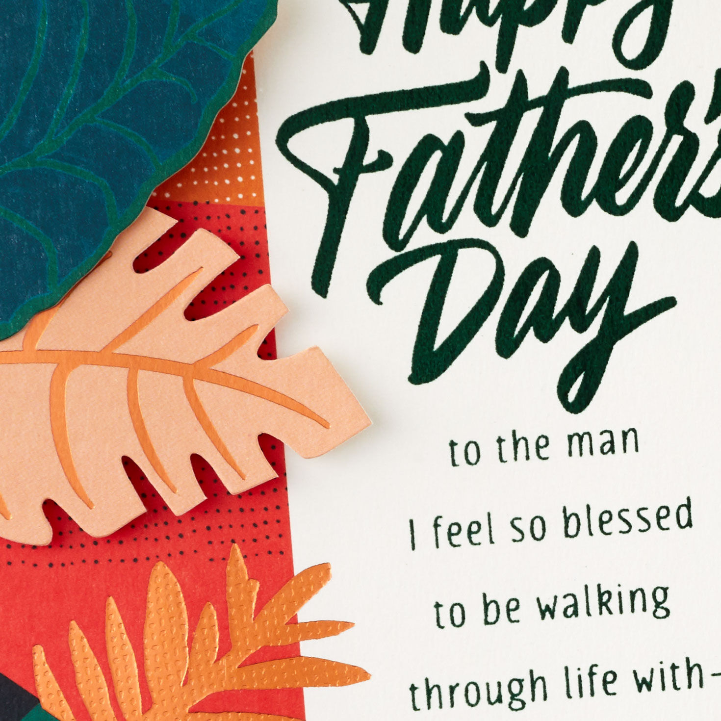 Tropical Leaves Romantic Father's Day Card Card Front Detail image number 5