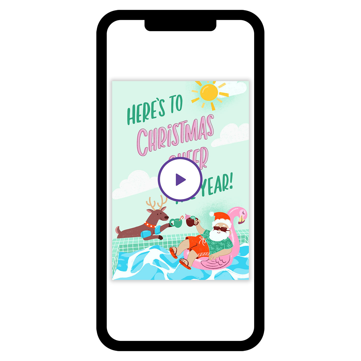 Poolside Holiday Custom Christmas in July eCard
