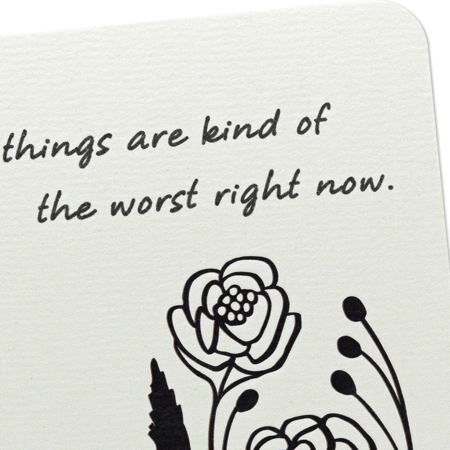 Black-and-White Flower Vase Encouragement Card Card Front Detail image number 4