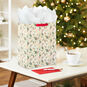 Berries and Greenery on Kraft Large Holiday Gift Bag In Use image number 2