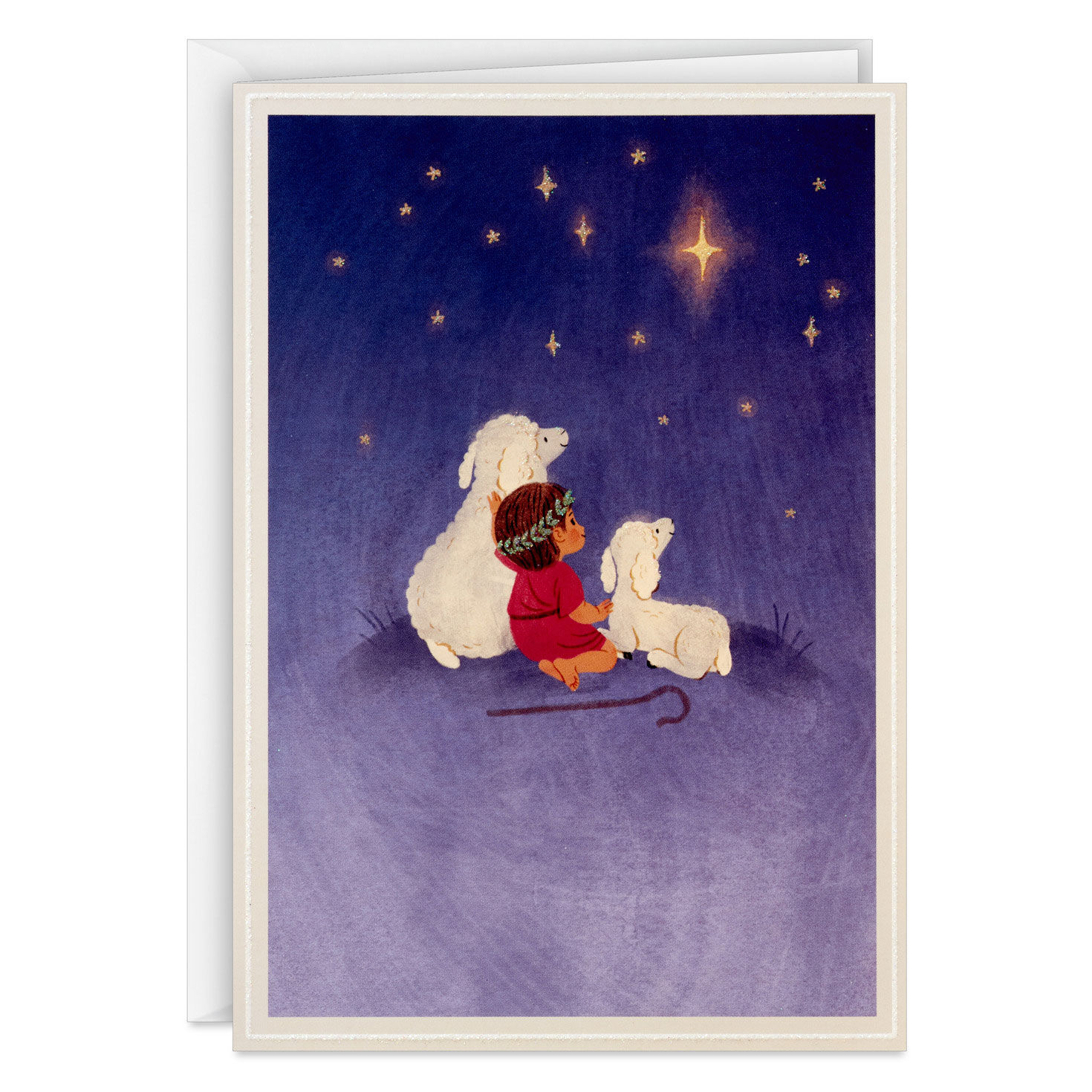 Shepherd and Lambs Boxed Christmas Cards, Pack of 40, , large image number 2