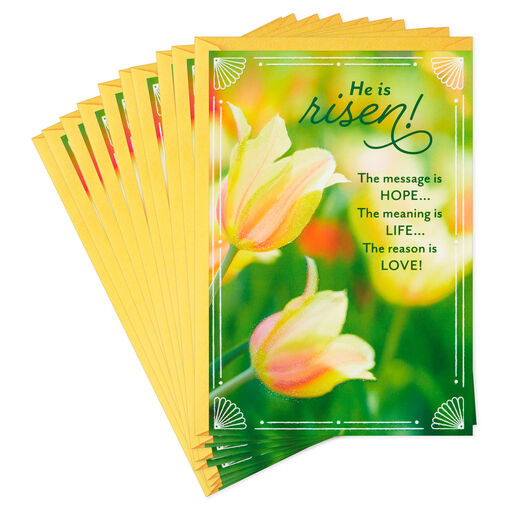 Field of Tulips Religious Easter Cards, Pack of 10, 