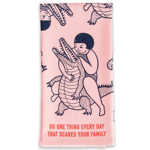 Blue Q Do One Thing That Scares Your Family Tea Towel, , large image number 1