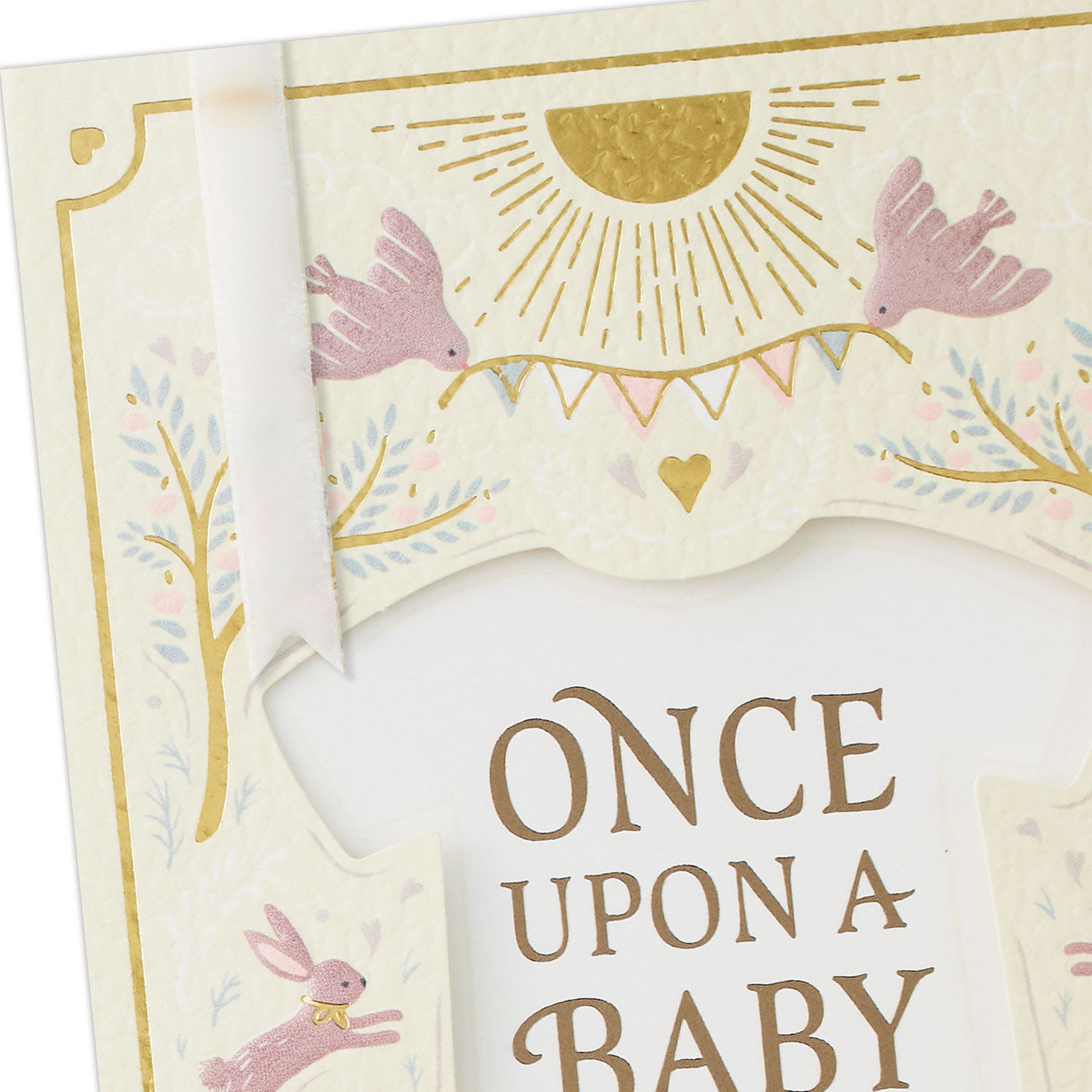 Vintage Storybook New Baby Shower Card Card Front Detail image number 5