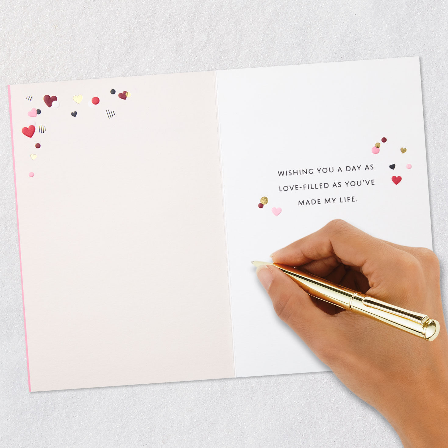 Heart Confetti Envelope Valentine's Day Card Signing card image number 6