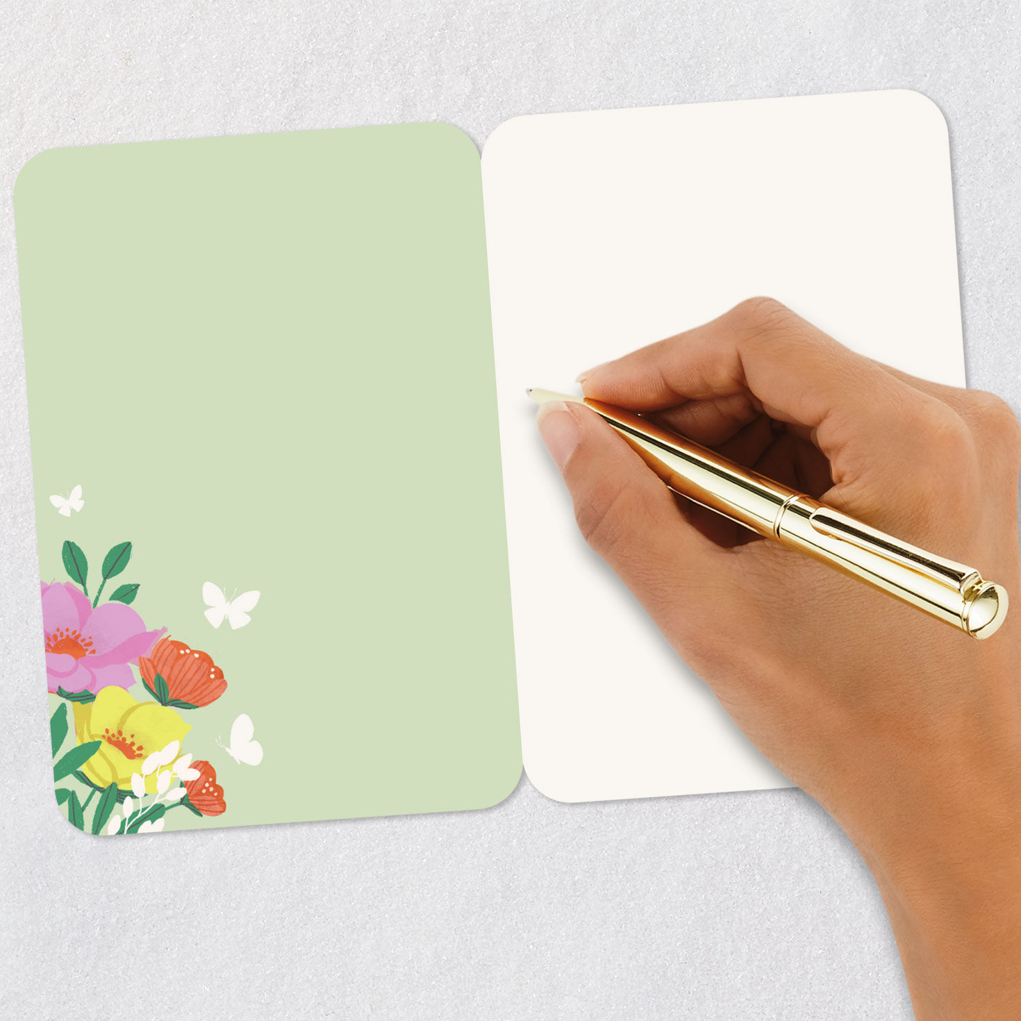 Butterflies and Flowers in Vase Blank Card Signing card image number 5