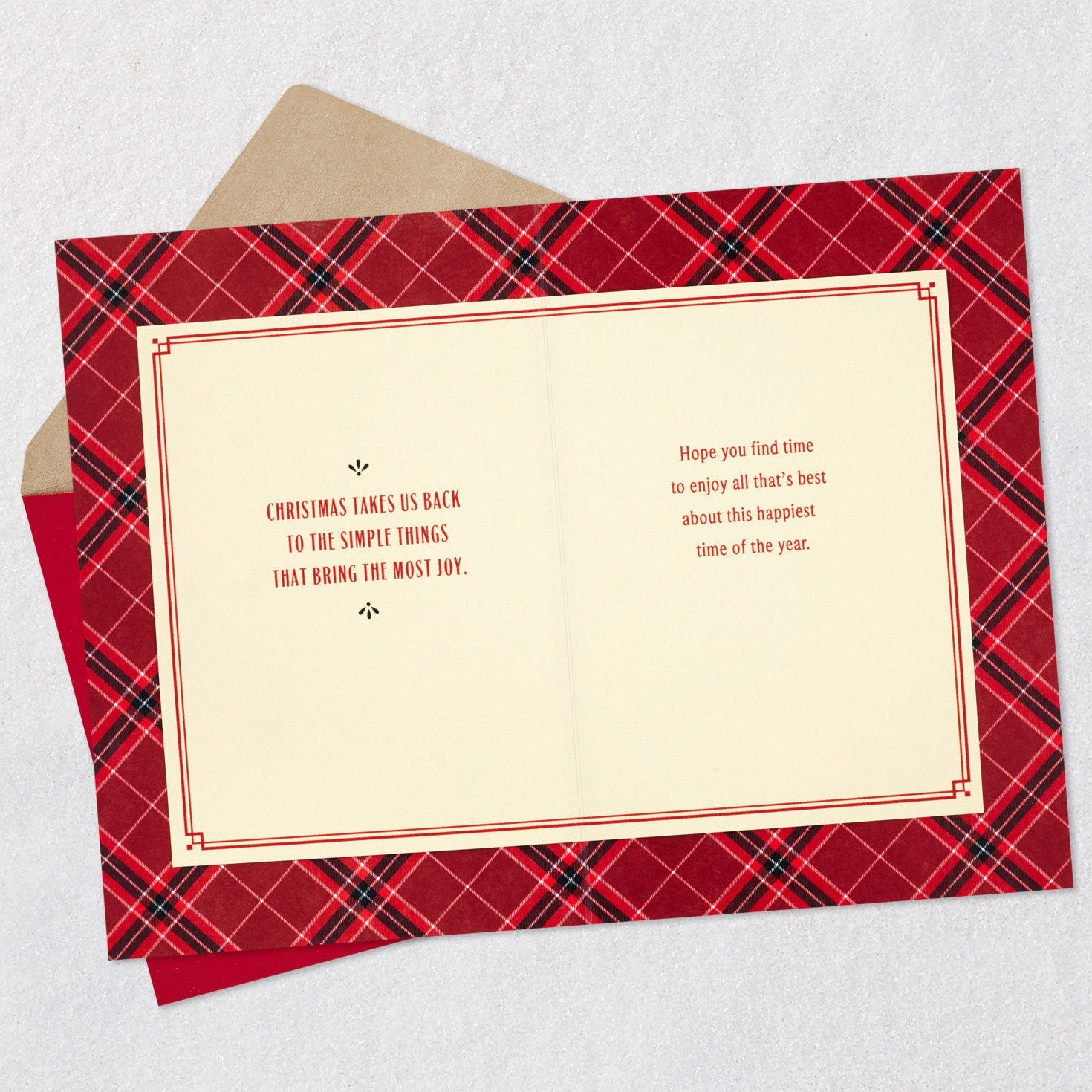 Classic Holiday Front Door Christmas Card Open card with envelope image number 4