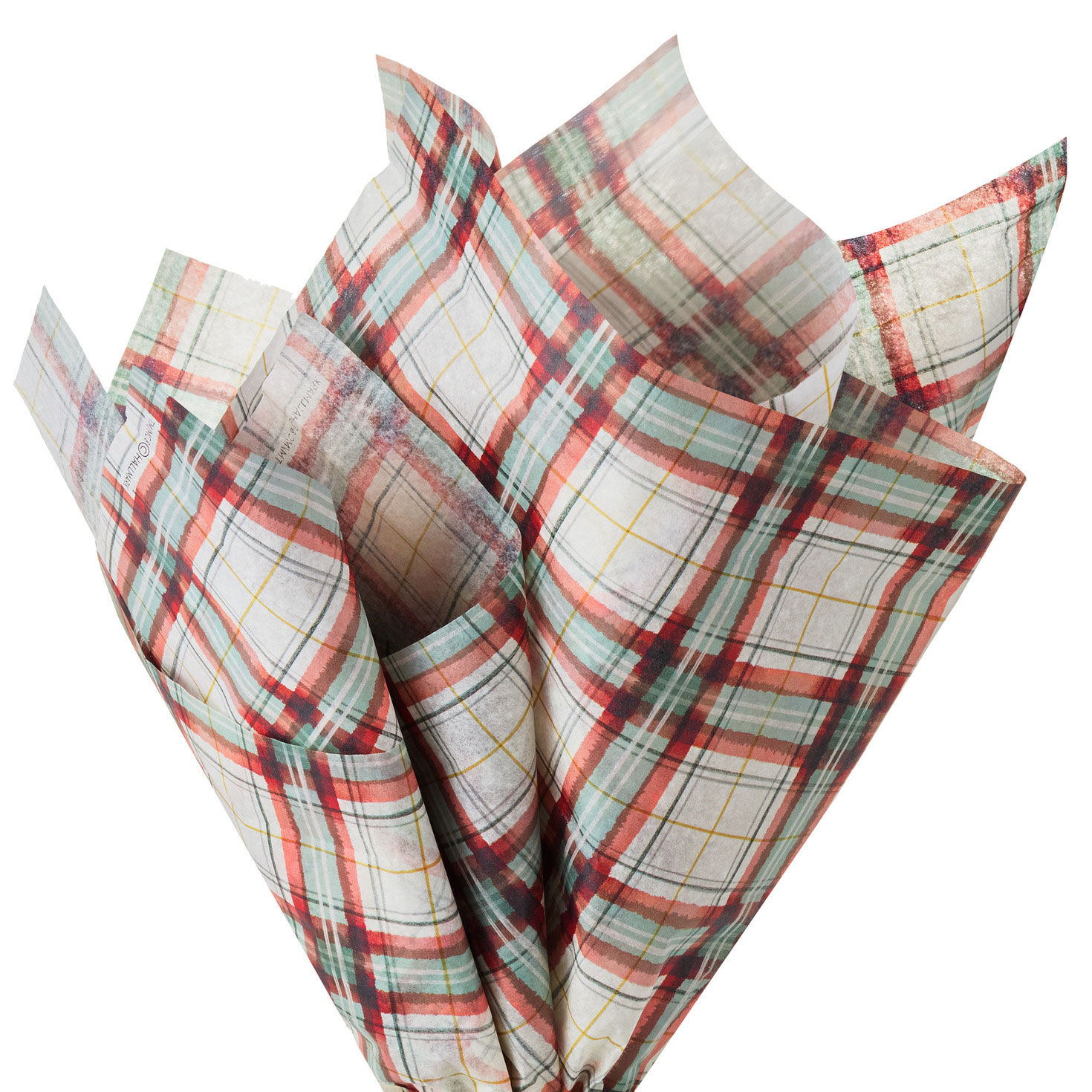 Cinnamon-Scented Red Plaid Holiday Tissue Paper fanned image number 2