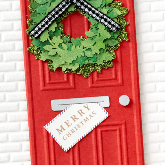 Merry Christmas Front Door With Wreath Christmas Card, , large image number 4