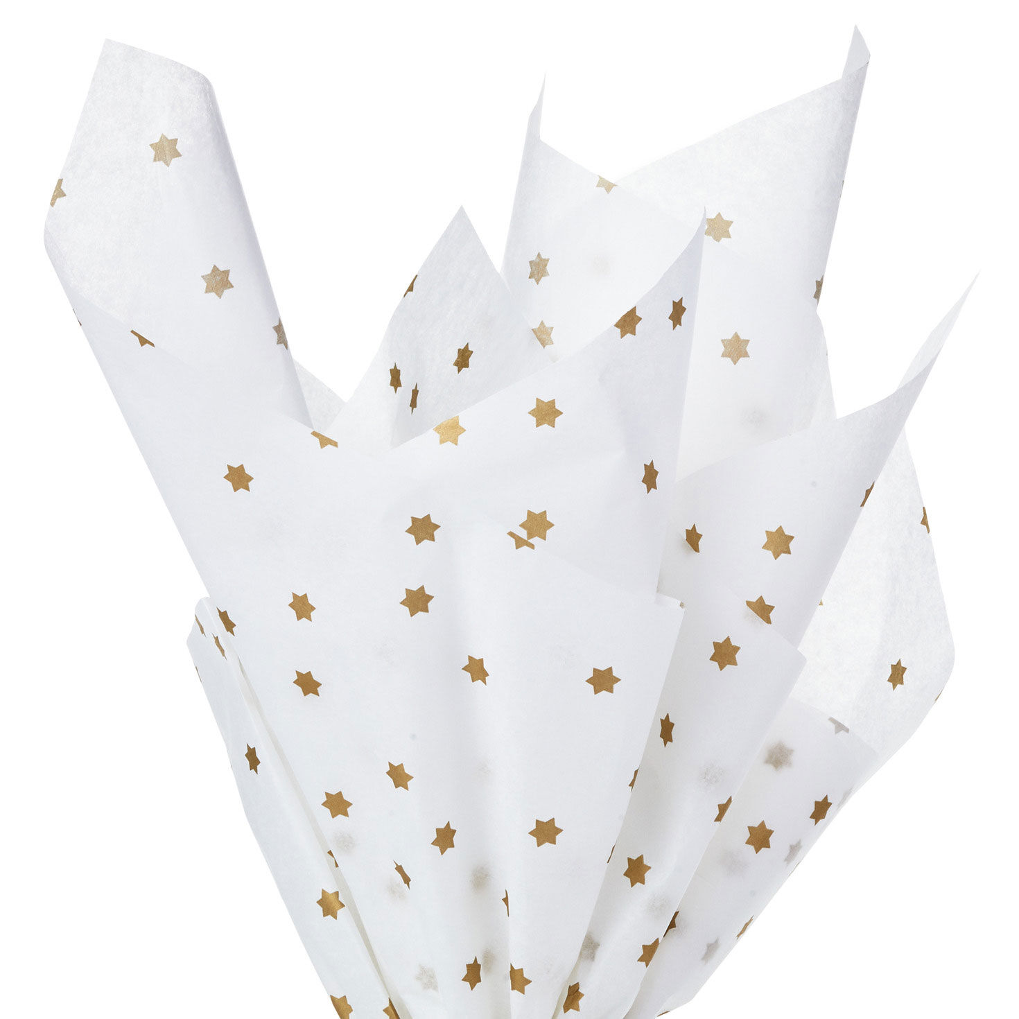 Gold Stars of David on White Tissue Paper front d fanned image number 2