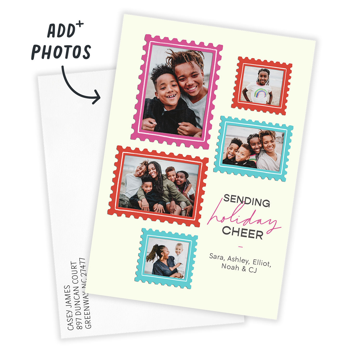 Fun Photo Stamps Flat Holiday Photo Card, , large image number 2