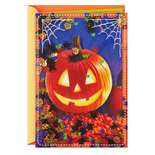 Monster Mash Pumpkin Confetti Musical Halloween Card, 