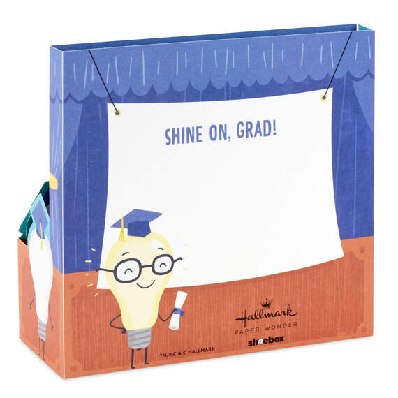 Shine On Light Bulb Funny 3D Pop-Up Graduation Card, , large image number 2
