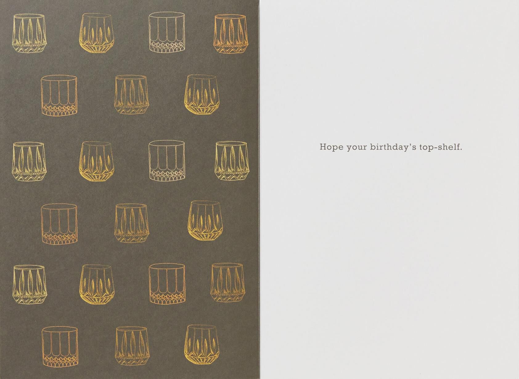 Top Shelf Drinks Birthday Card