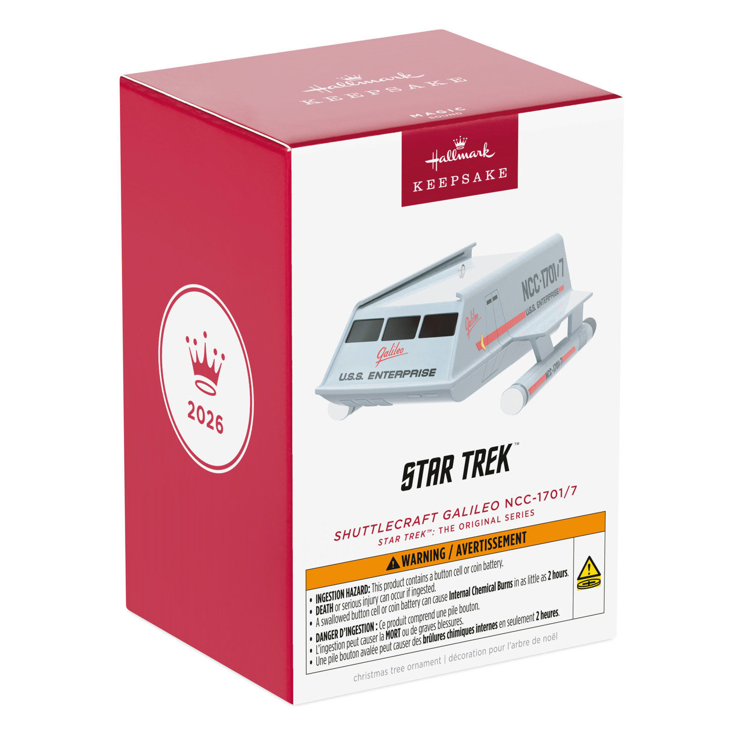 Star Trek Grey Spaceship Keepsake Ornament paclage front image number 7