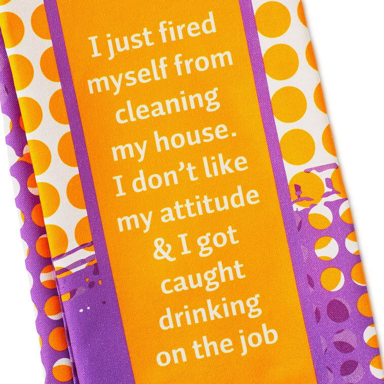 Drinks on Me Fired Funny Dish Towel, , large image number 3