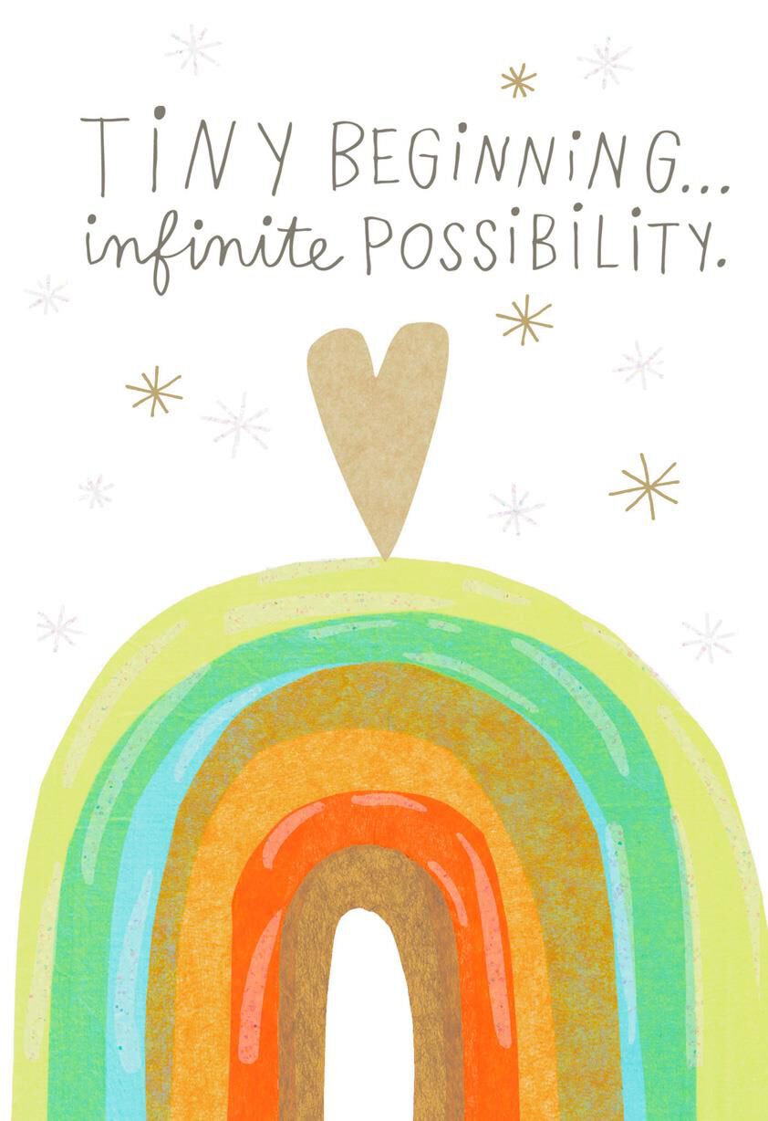 Moms-to-Be Rainbow Heart New Baby Card