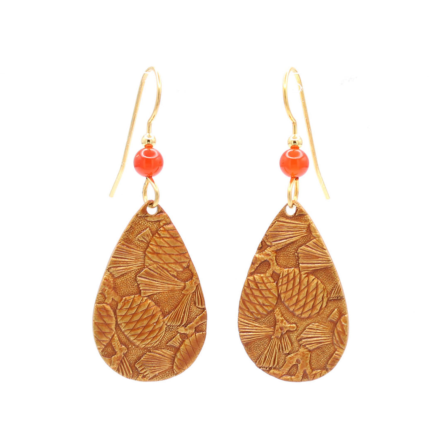 Silver Forest Textured Pinecone Gold Metal Teardrop Earrings for only USD 19.00 | Hallmark