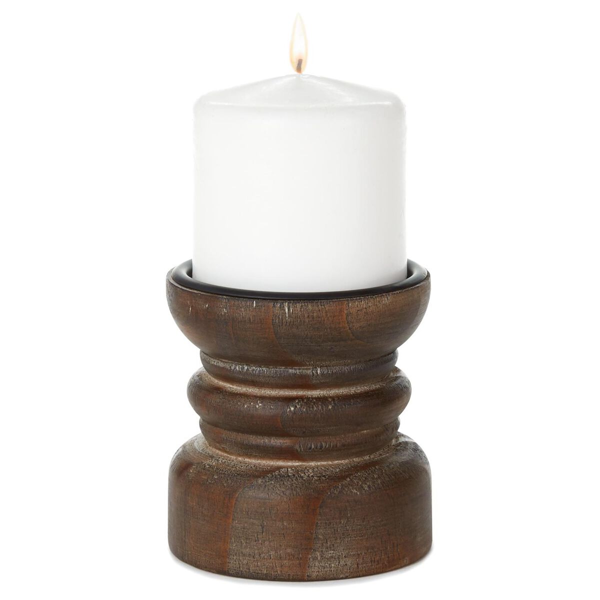 Small Wood Pillar Candle Holder, 4" Candles Hallmark