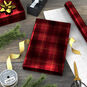 Red and Black Plaid Foil Holiday Wrapping Paper Roll in use image number 3
