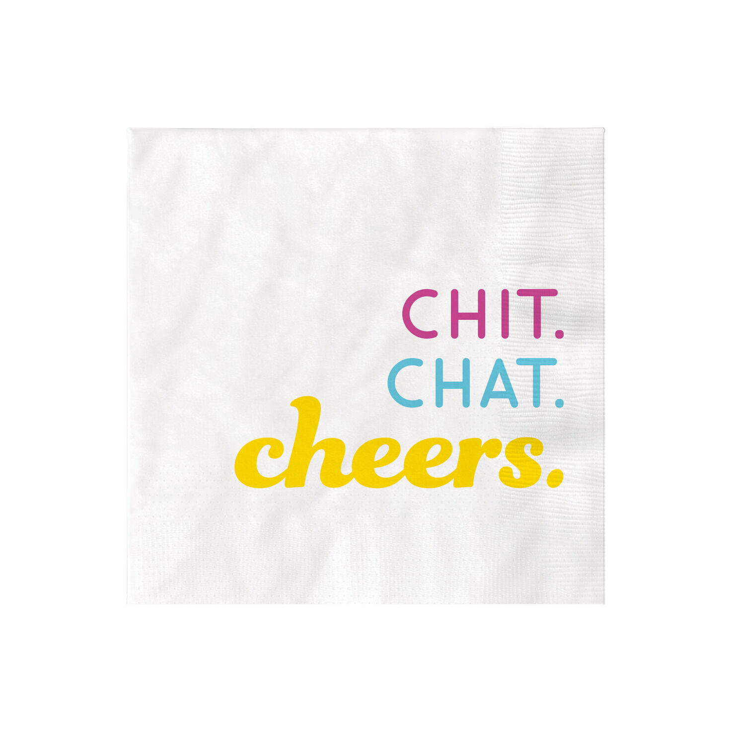 White "Chit, Chat, Cheers" Cocktail Napkins, Set of 16 for only USD 4.49 | Hallmark