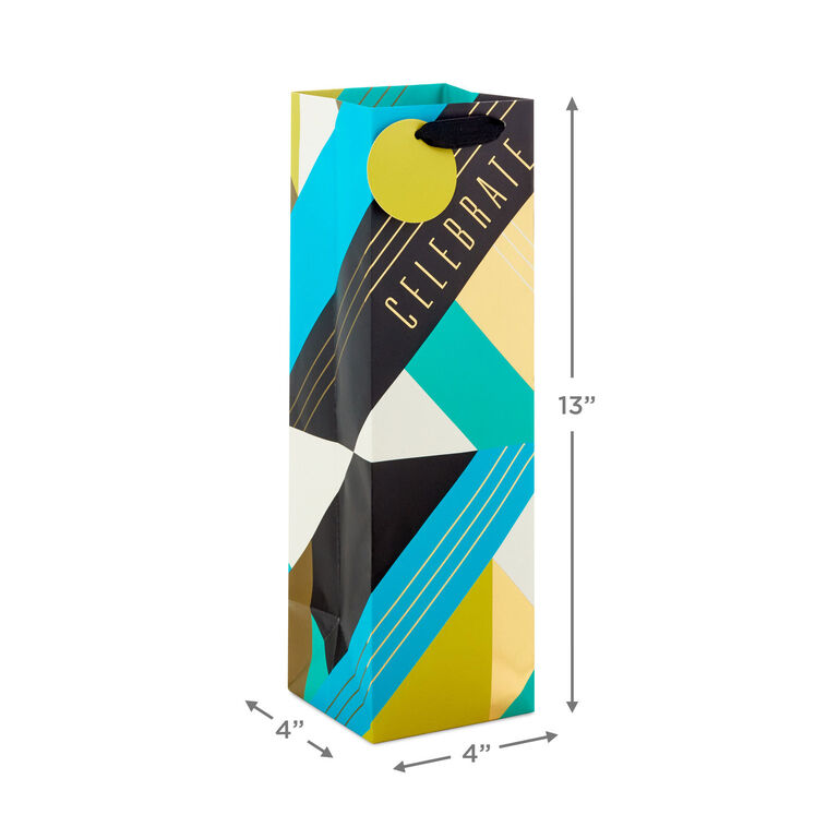 Celebrate Geometric Wine Gift Bag measurement image number 3