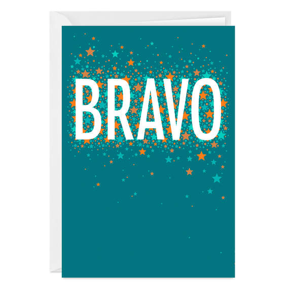 Personalized Bravo Folded Congratulations Photo Card, , large image number 1