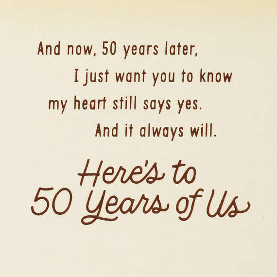 My Heart Still Says Yes 50th Anniversary Card, , large image number 3