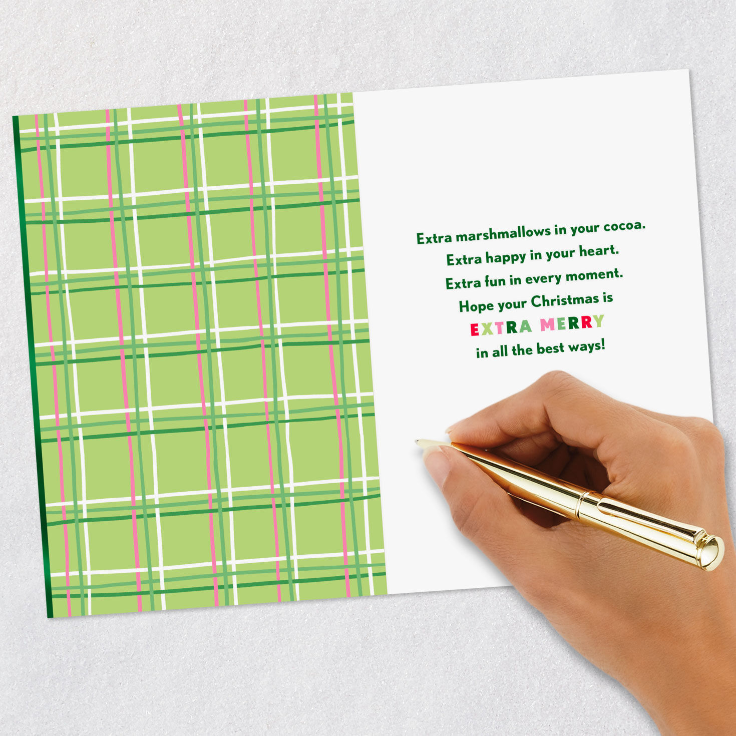 Playful Icon Letters Merry Christmas Card Signing card image number 6