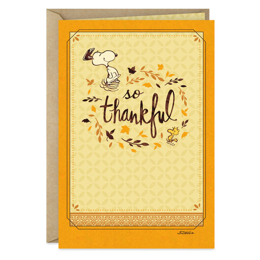 Peanuts® Snoopy and Woodstock So Thankful Thanksgiving Card, 