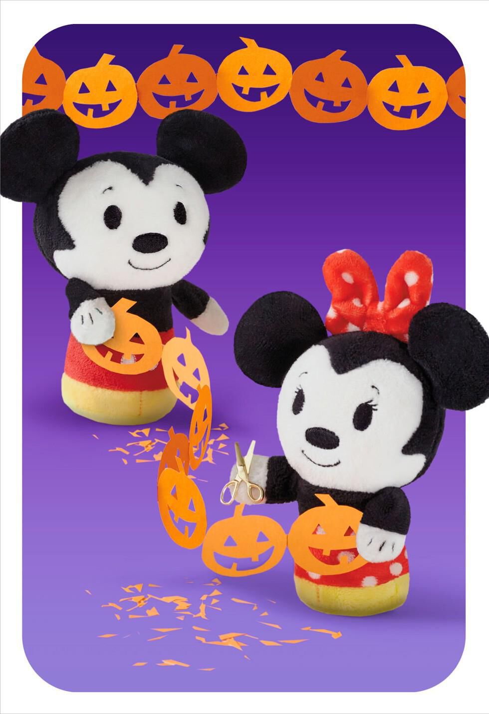 itty bittys® Mickey & Minnie Paper Pumpkin Chain Halloween Card