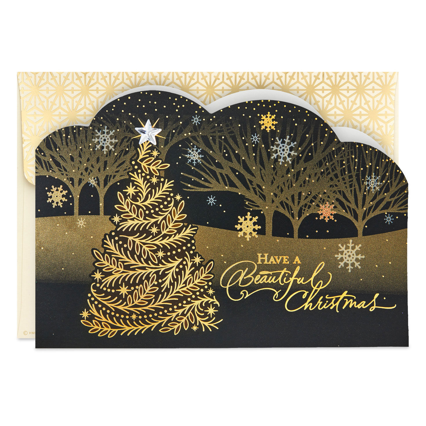 Elegant Tree on Black Boxed Christmas Cards, Pack of 16 for only USD 20.49 | Hallmark