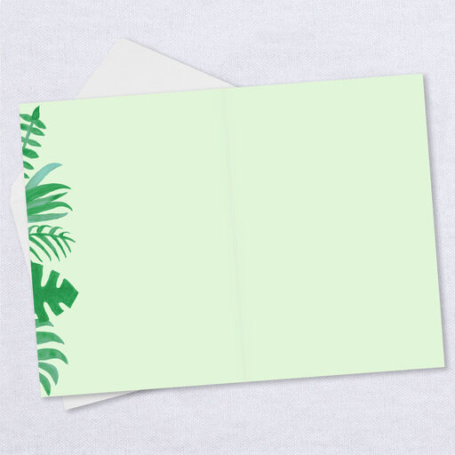 Personalized Tropical Ferns on Green Photo Card, 