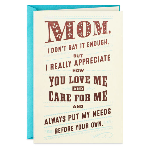 I Don't Say It Enough Funny Birthday Card for Mom, 