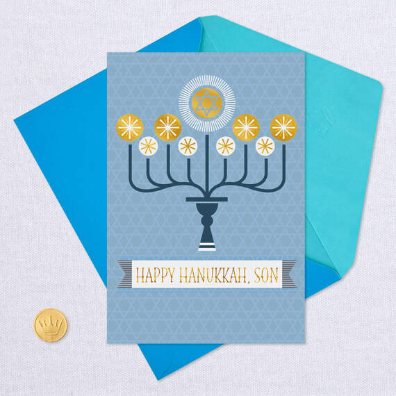 You Warm Our Family Hanukkah Card for Son, , large image number 5