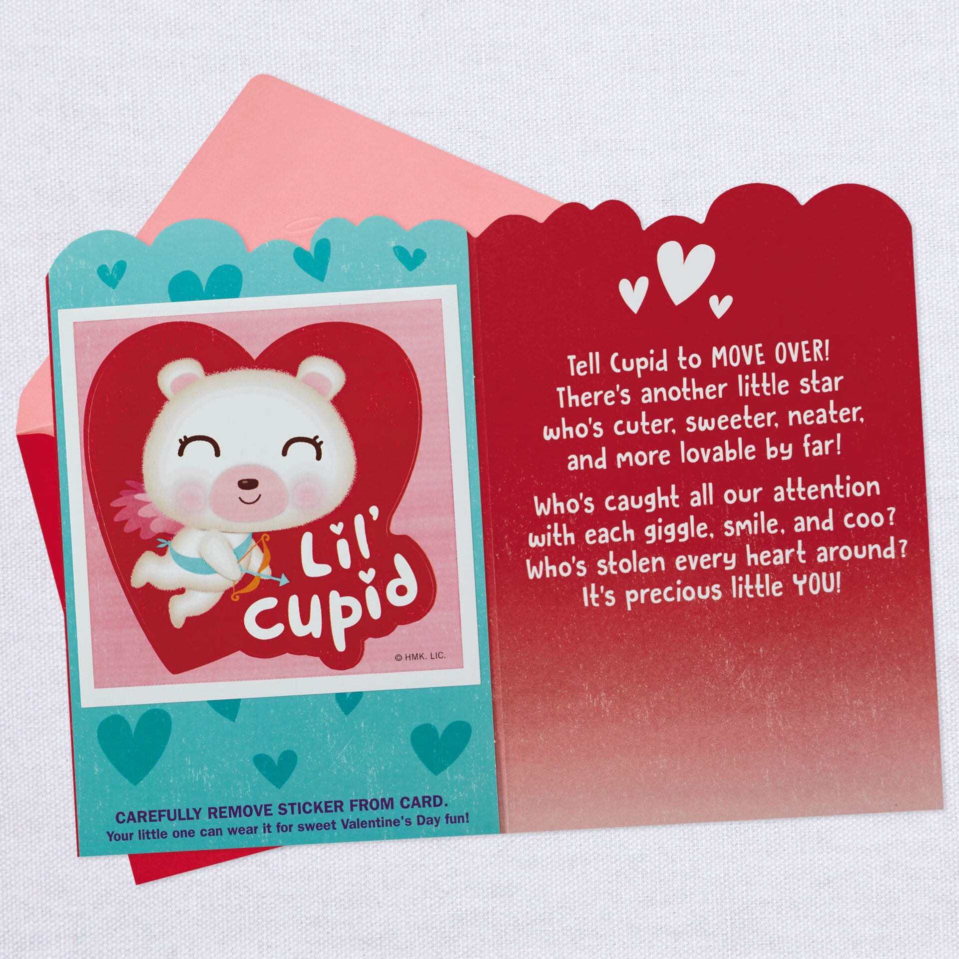 Baby's 1st Valentine's Day Card With Wearable Sticker Greeting Cards
