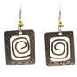 Square With Coil Metal Drop Earrings, , large image number 1