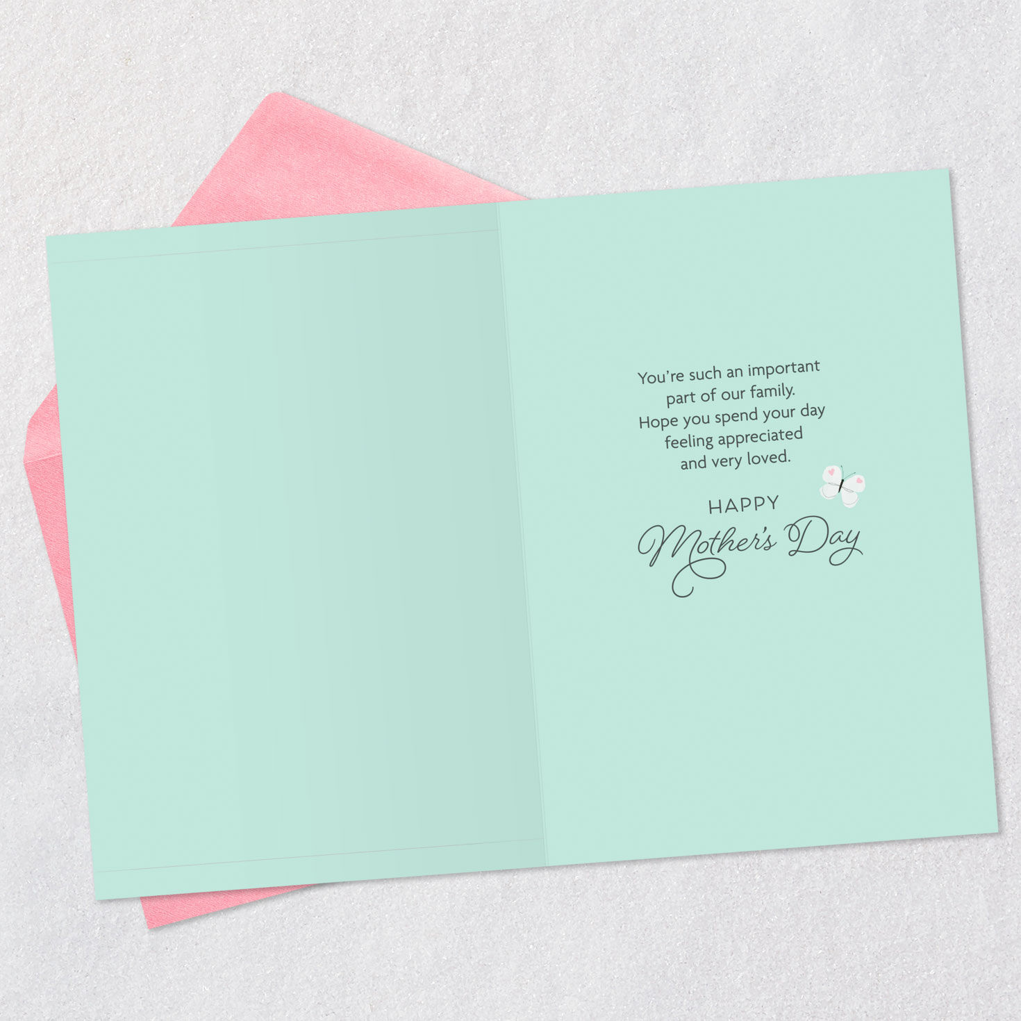 Butterflies and Hearts Grandmother Mother's Day Card Open card with envelope image number 3