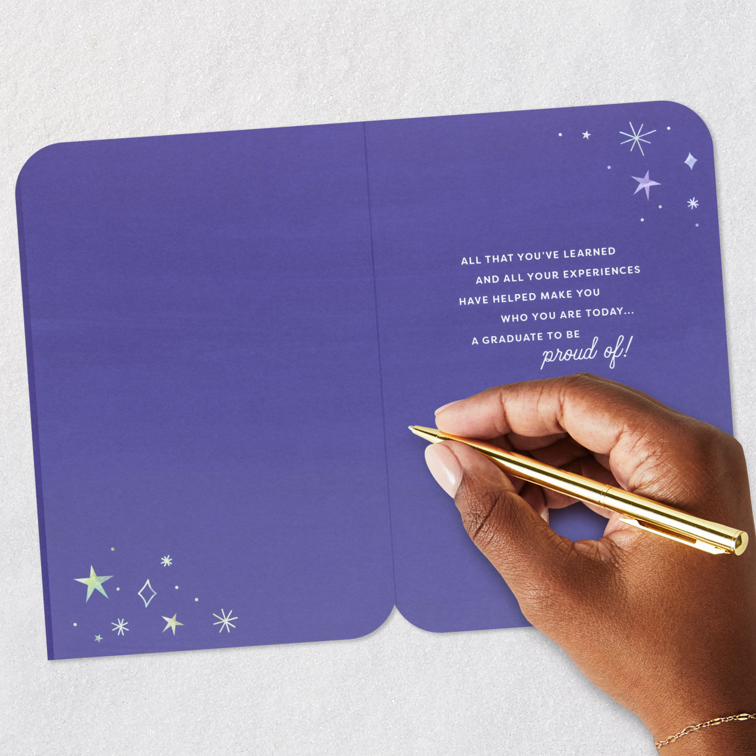 Mortarboard Caps and Stars Graduation Card Signing card image number 6
